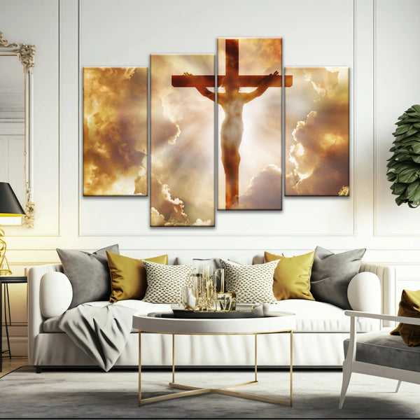 Holy Spirit Of Christian - Sunrays Through Crucifixion of Jesus Christian Wall Decor