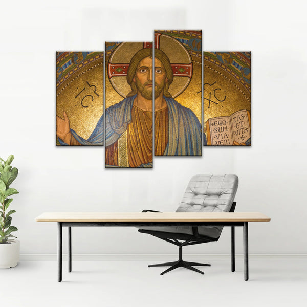 Jesus Christ Holding Book Christian Wall Art Canvas