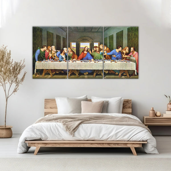 Leonardo Da Vinci Classic Oil Painting The Last Supper Jesus Wall Art