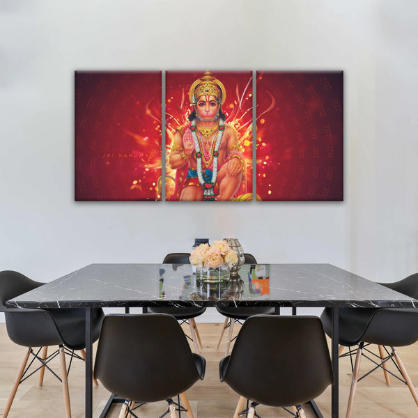 Sri Anjaneya - Hindu God Lord Hanuman Hinduism Canvas Painting