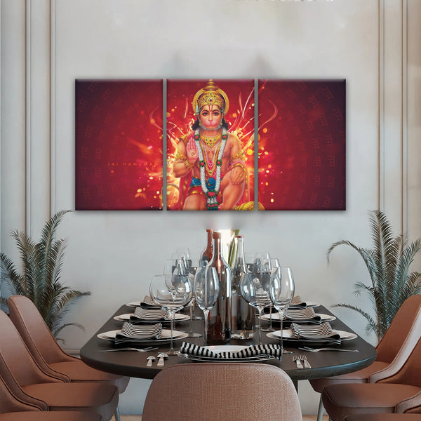 Sri Anjaneya - Hindu God Lord Hanuman Hinduism Canvas Painting