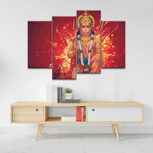 Sri Anjaneya - Hindu God Lord Hanuman Hinduism Canvas Painting