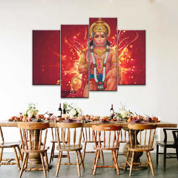 Sri Anjaneya - Hindu God Lord Hanuman Hinduism Canvas Painting