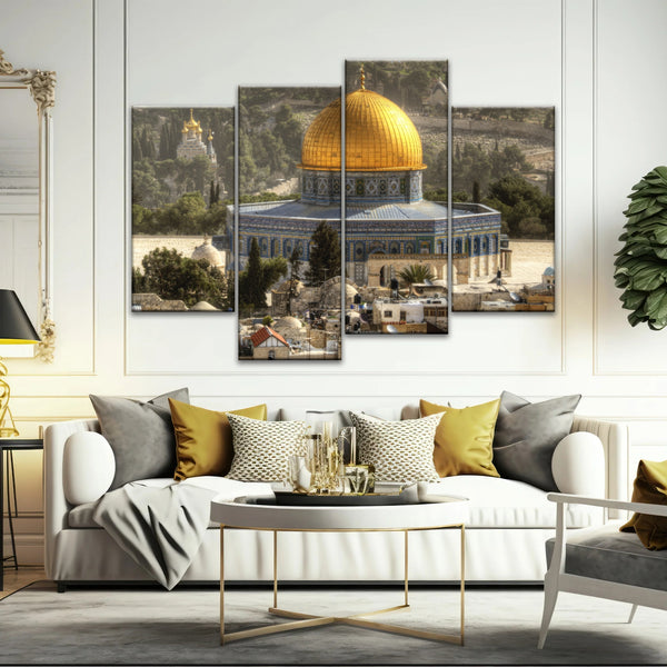 Dome Of The Rock In Jerusalem Israel Islamic Wall Art Canvas